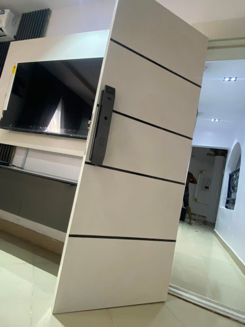 Modern security door for both houses, and offices. This door is not just about its modern design. It uses security tech which helps keep intruders out.